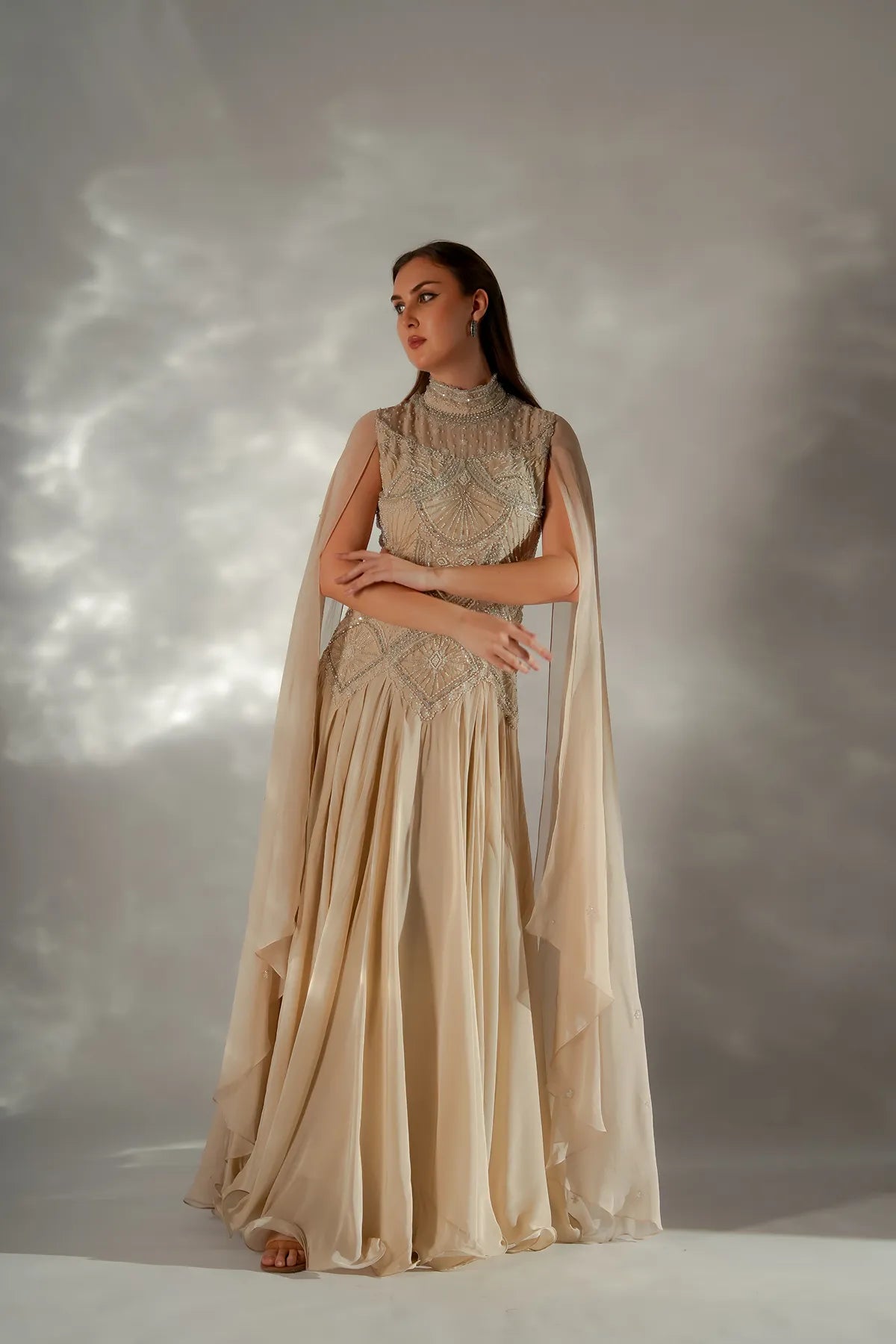 Celeste cape gown