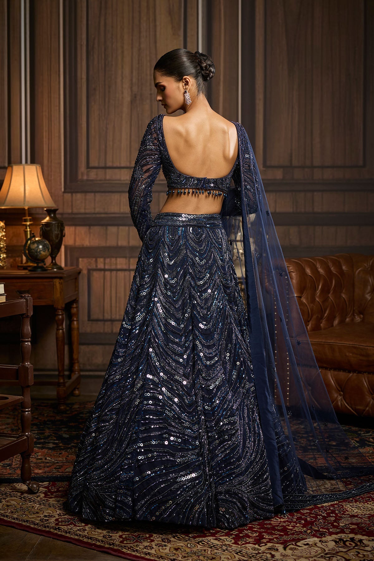 Midnight Blue Embellished Lehenga Set