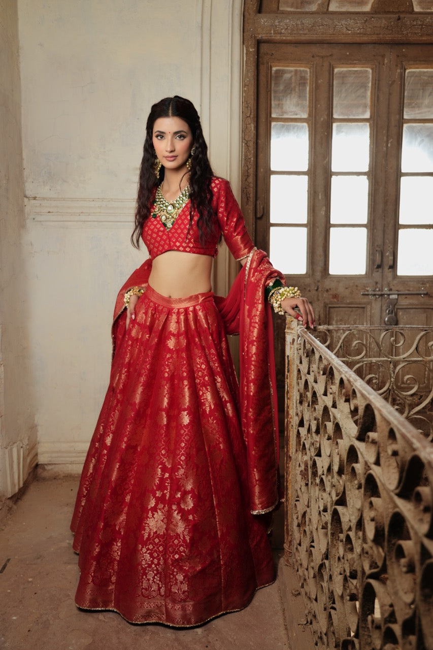 The Laal Hiraya Lehenga - Ready to Ship