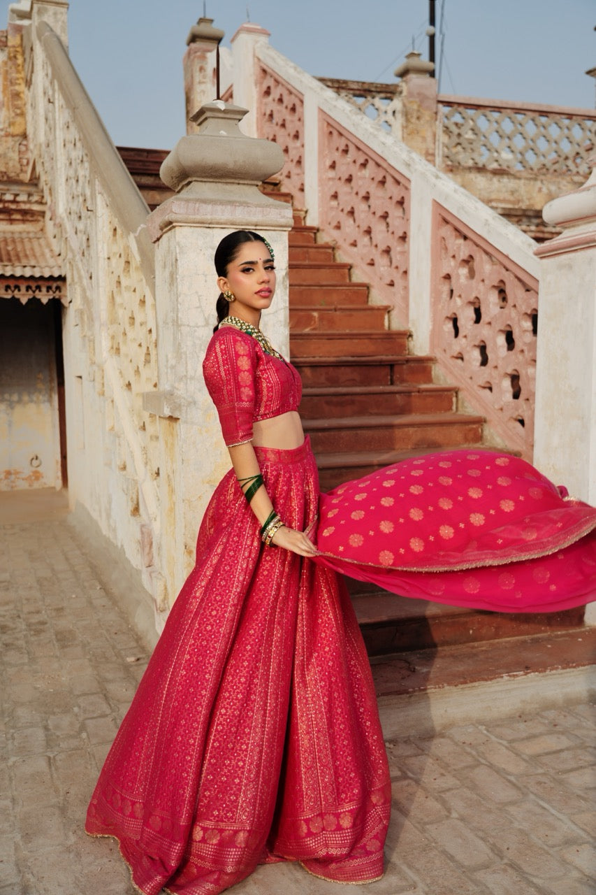 THE GULAABI HEERA LEHENGA