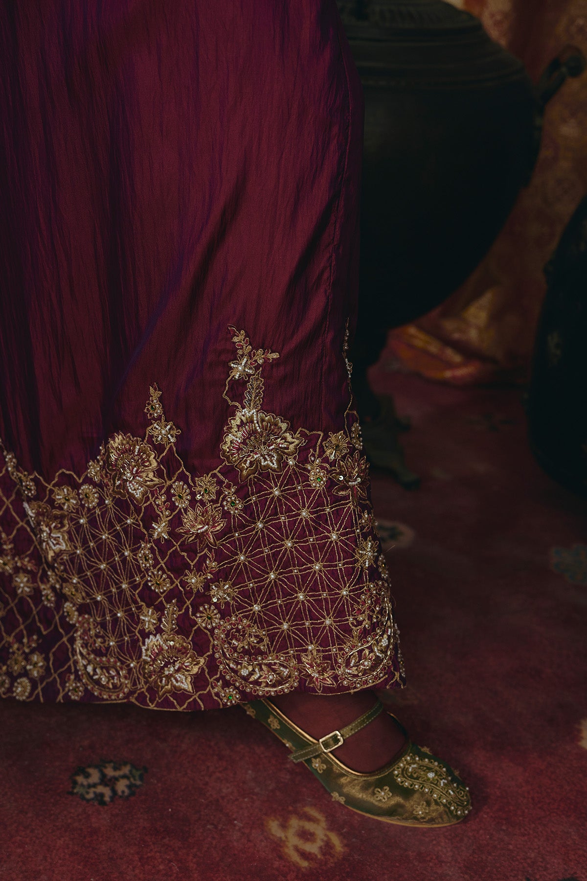 Purple Drape Skirt and Corset Set