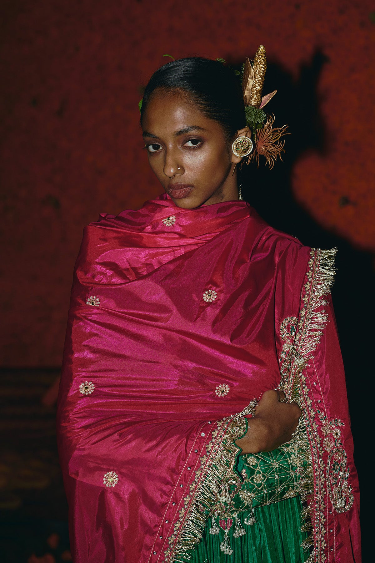 Green Soft Silk Anarkali Set