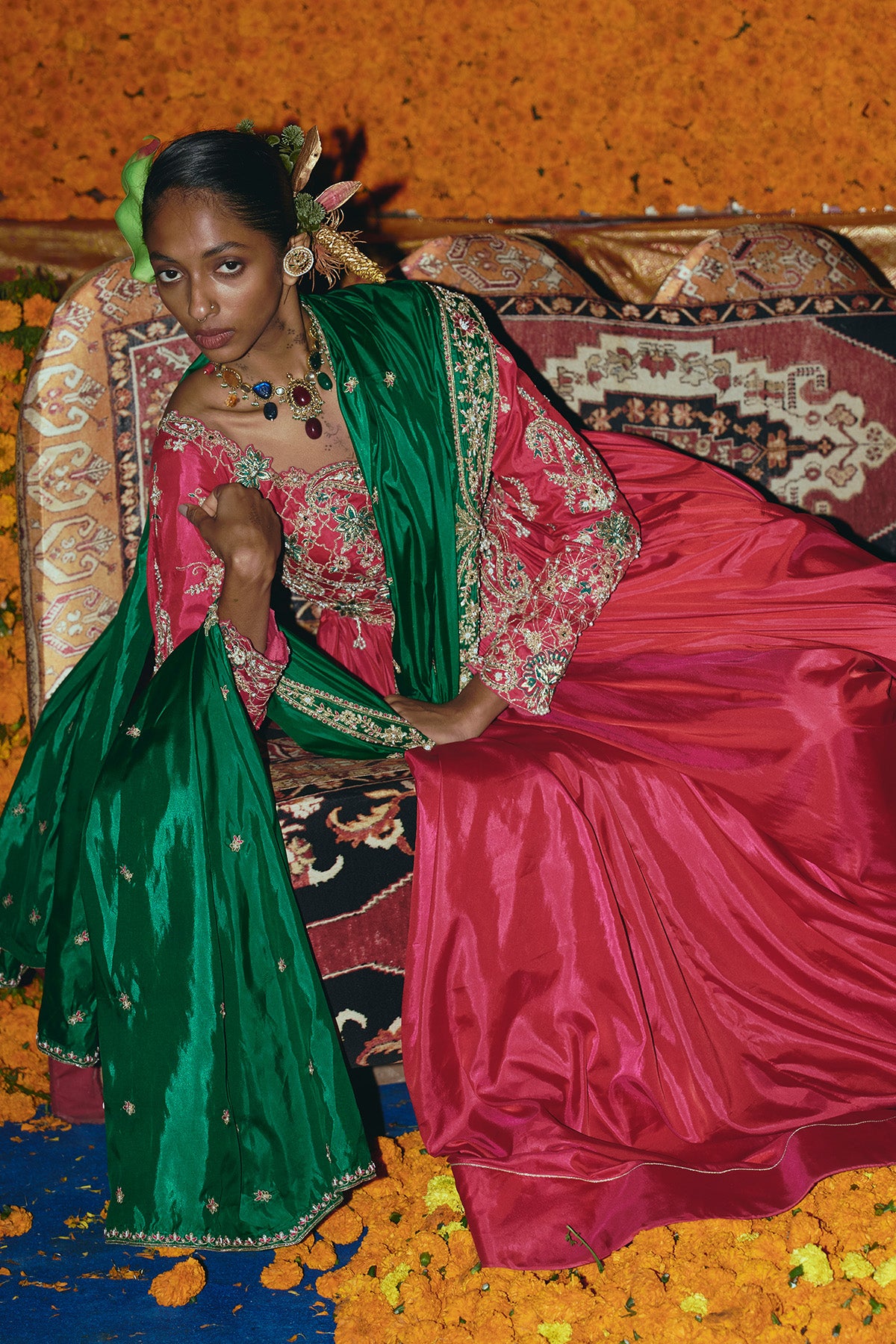 Pink Soft Silk Anarkali Set