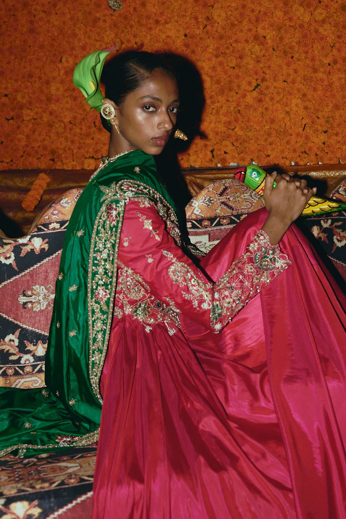 Pink Soft Silk Anarkali Set