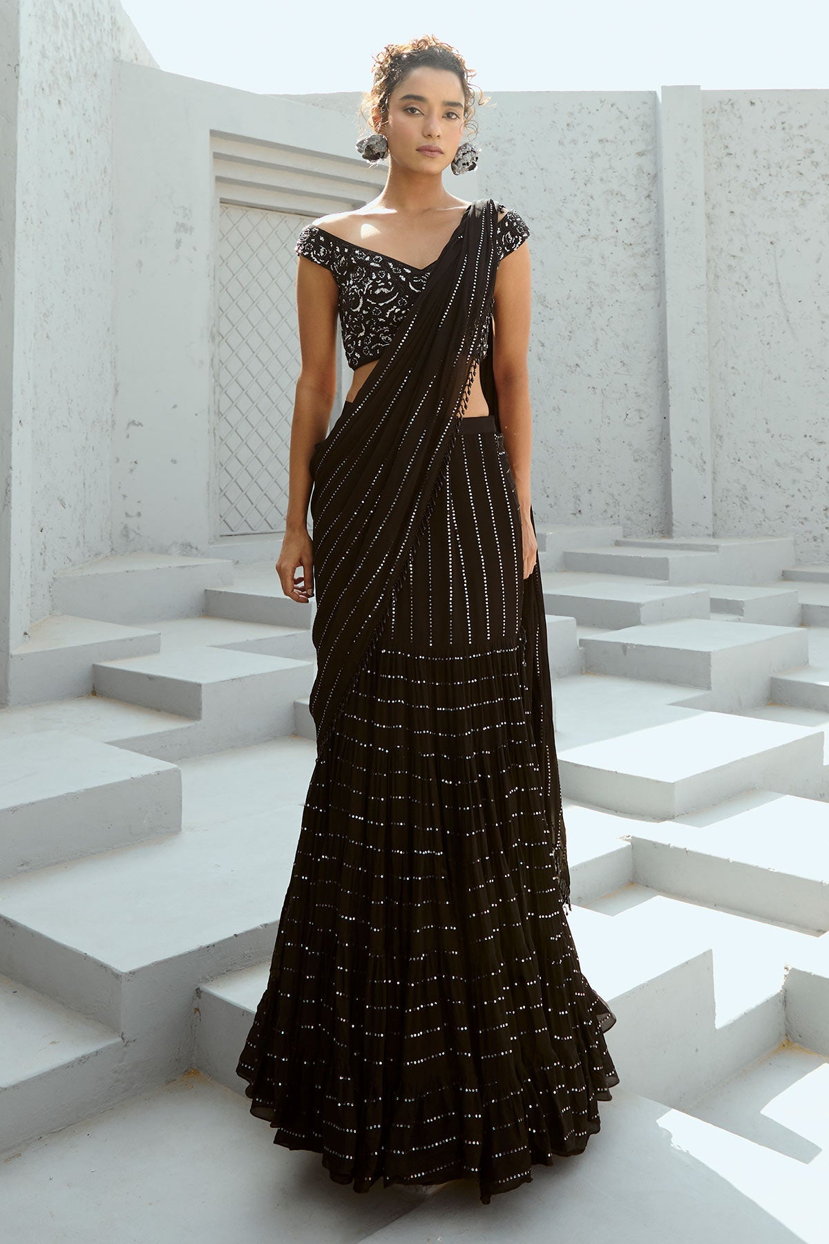 Sky Pre Drape Saree