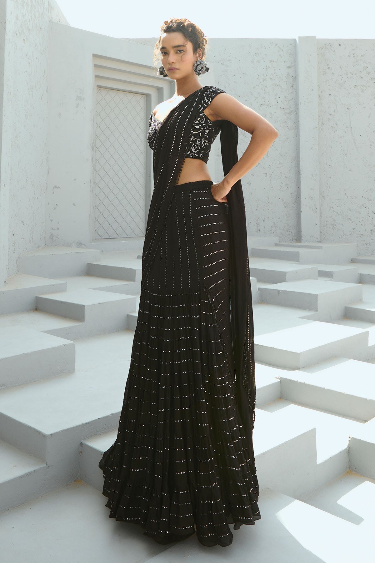 Sky Pre Drape Saree