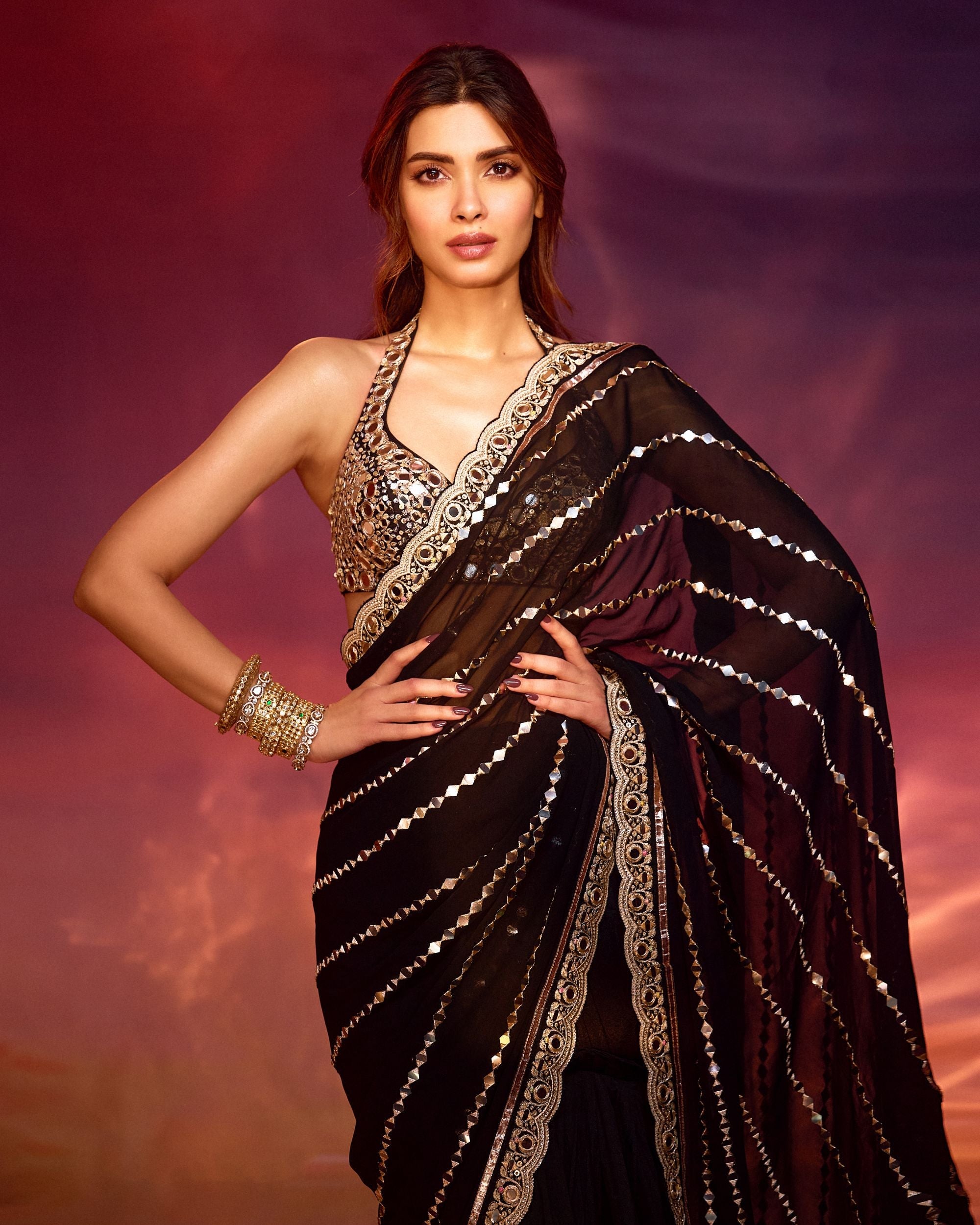 Diana Penty in Aradhana saree