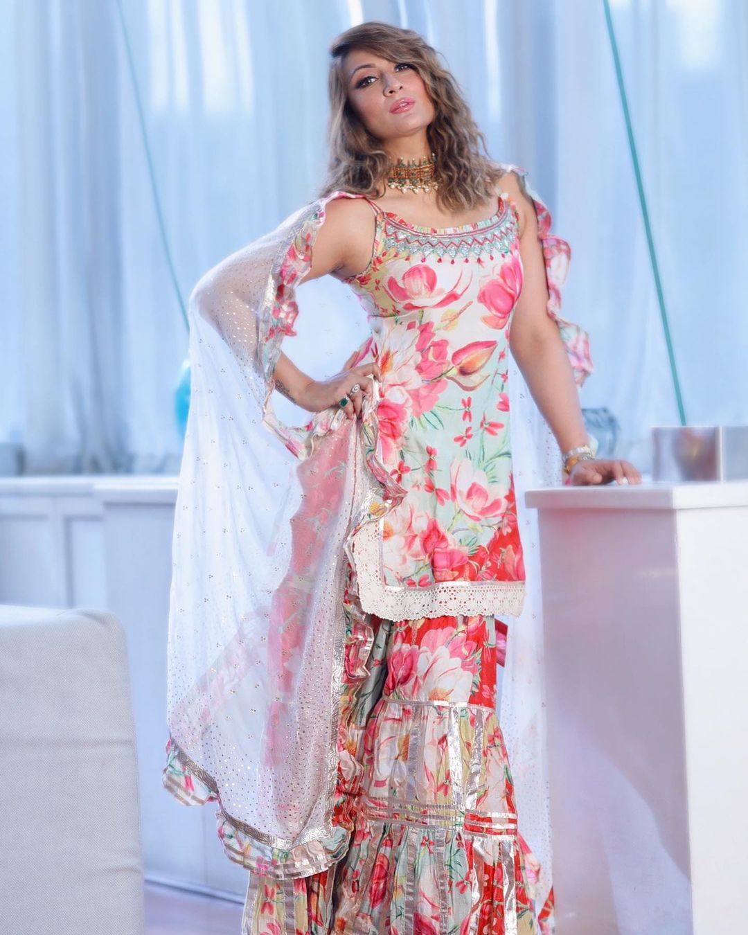 Urvashi Dholakia in Khushi Strappy Sharara Set