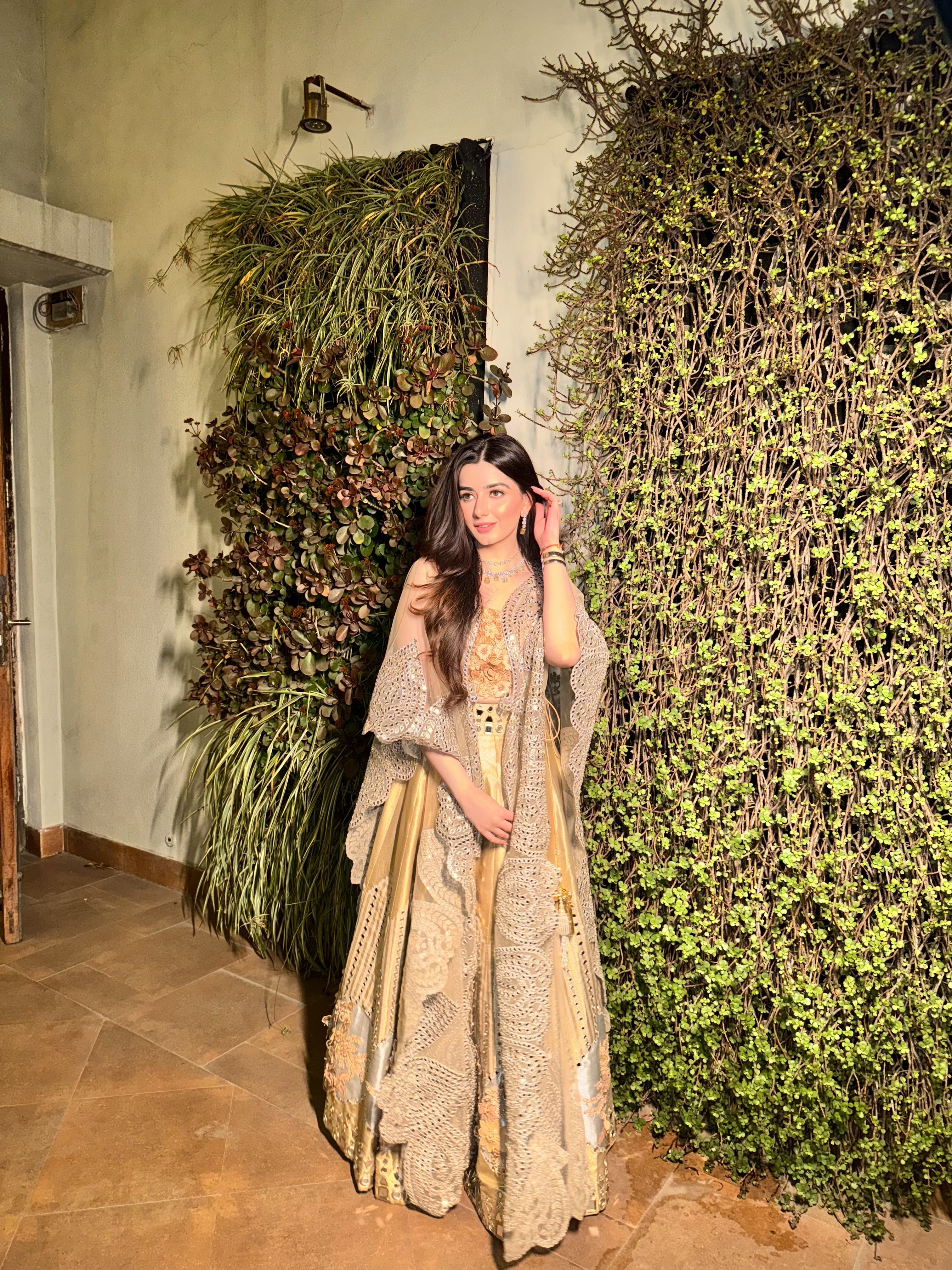 Mahima in our Banarasi Brocade Lehenga set with Net Cape