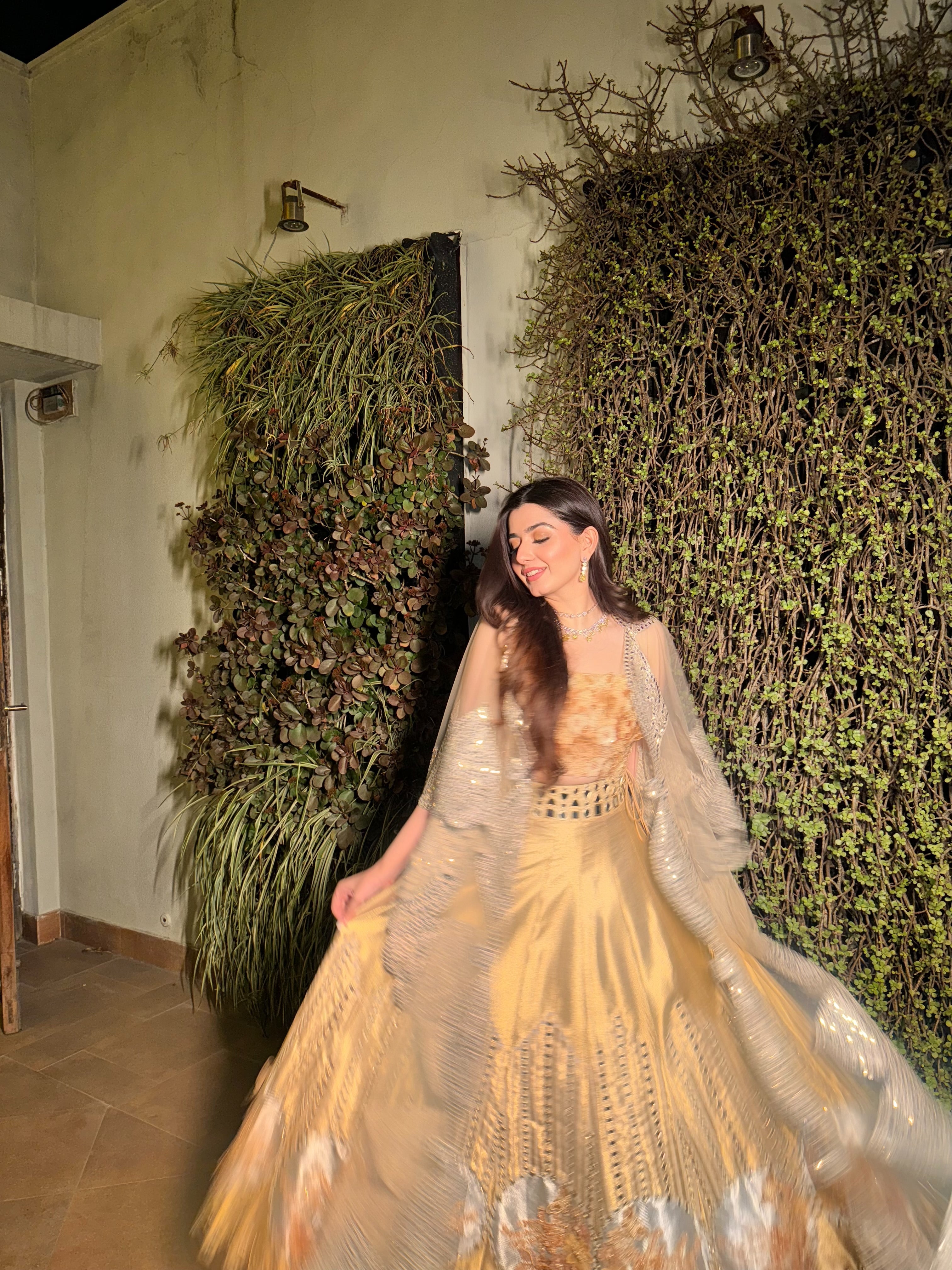 Mahima in our Banarasi Brocade Lehenga set with Net Cape