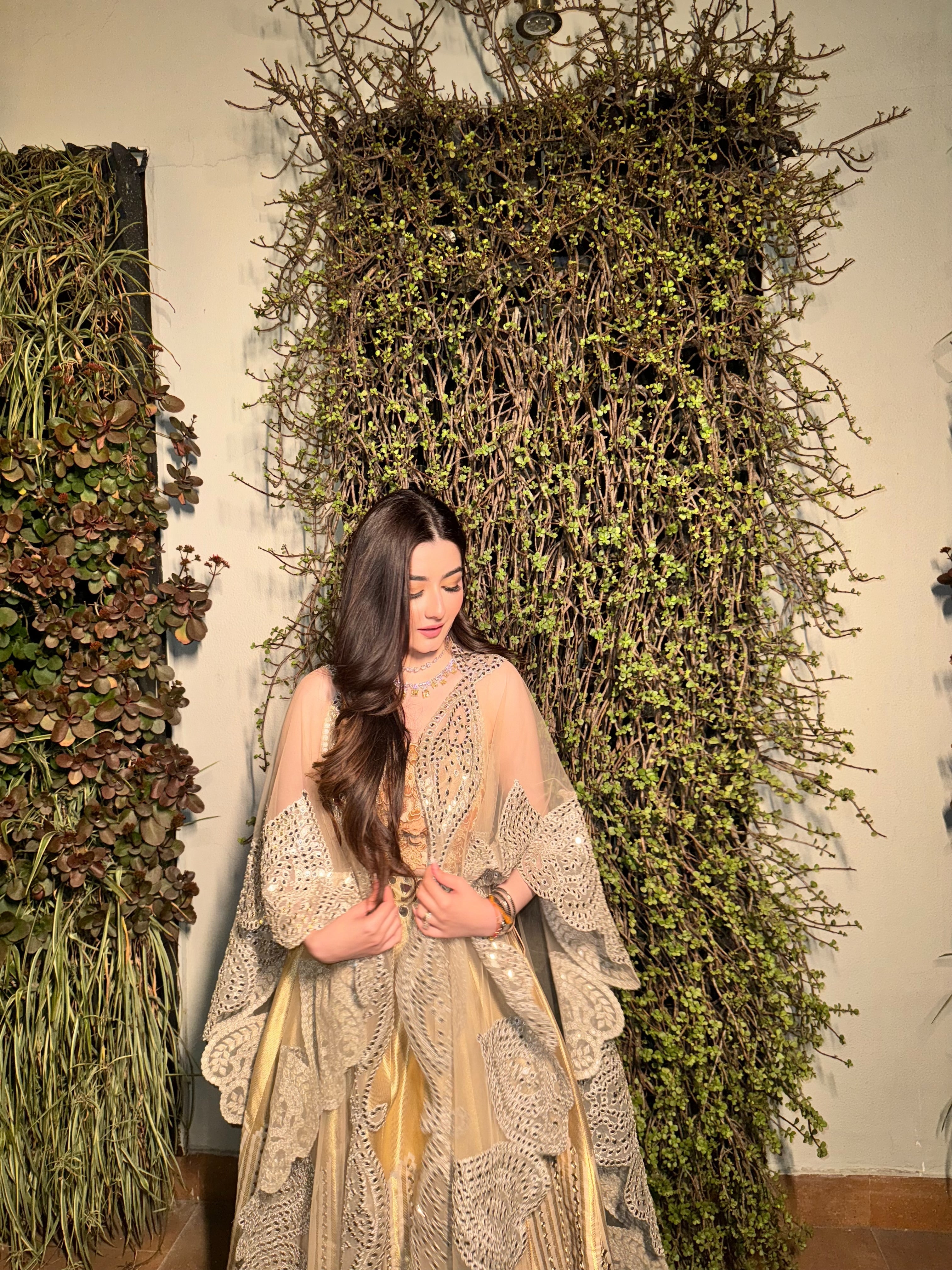 Mahima in our Banarasi Brocade Lehenga set with Net Cape