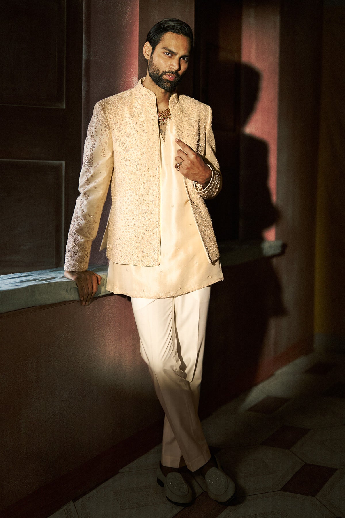 Dune Short Open Jacket, Kurta & Pant Set