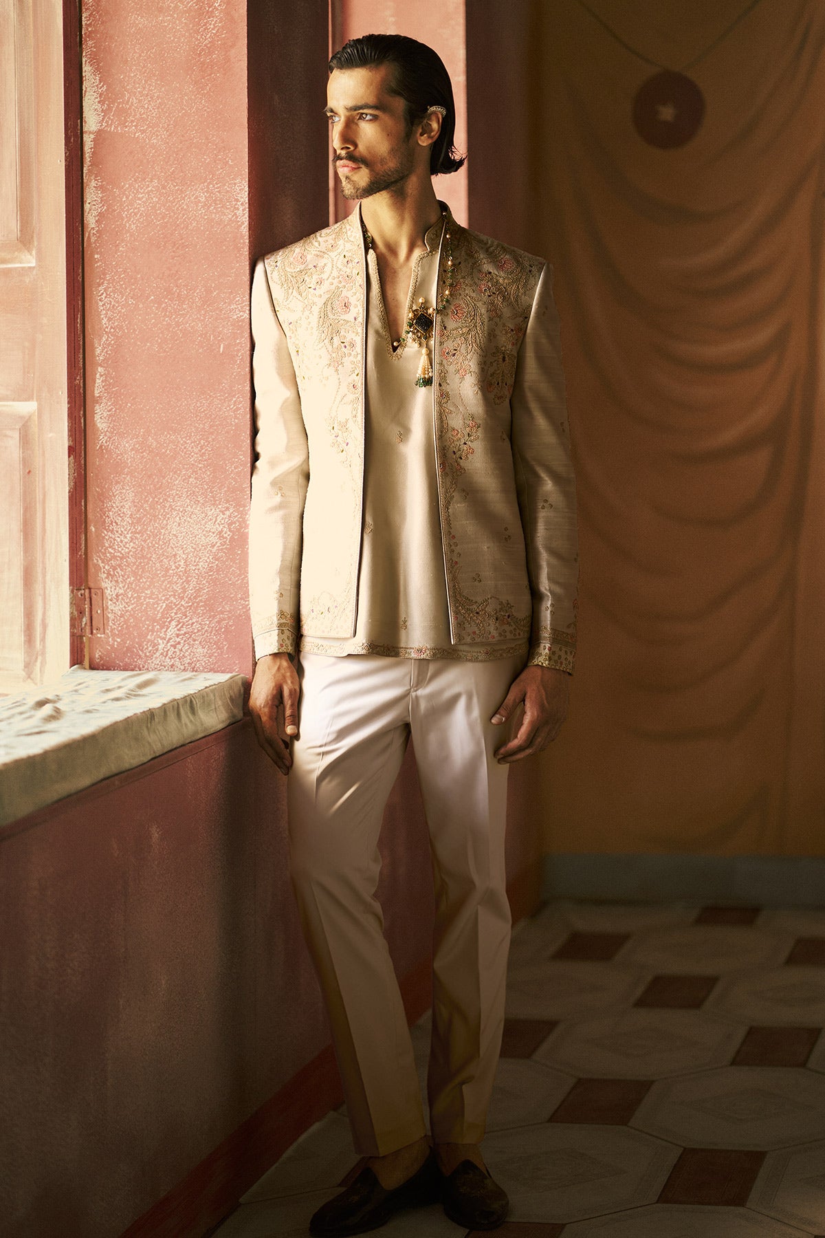 Virdan Short Open Jacket, Kurta & Pant Set