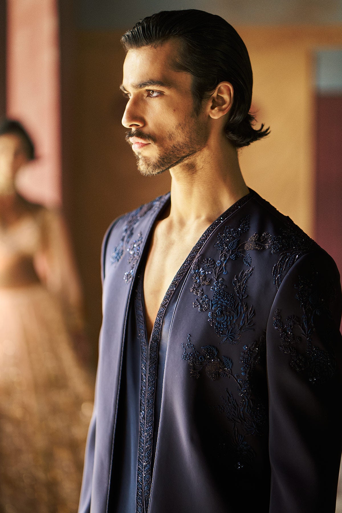 Neelvar Short open Jacket, Shirt and Pant Set