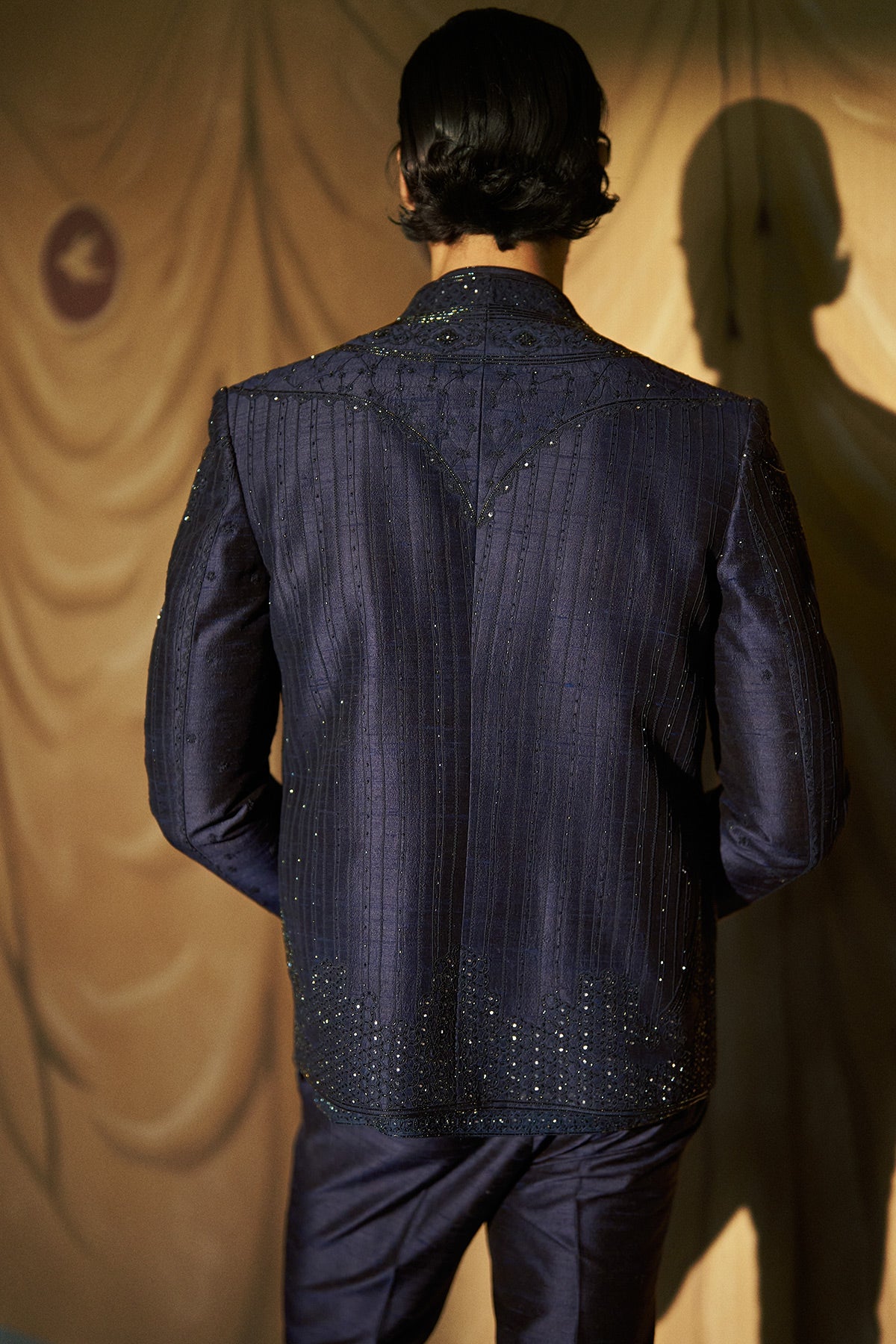 Siyahi Short Open Jacket, Shirt and Pant Set