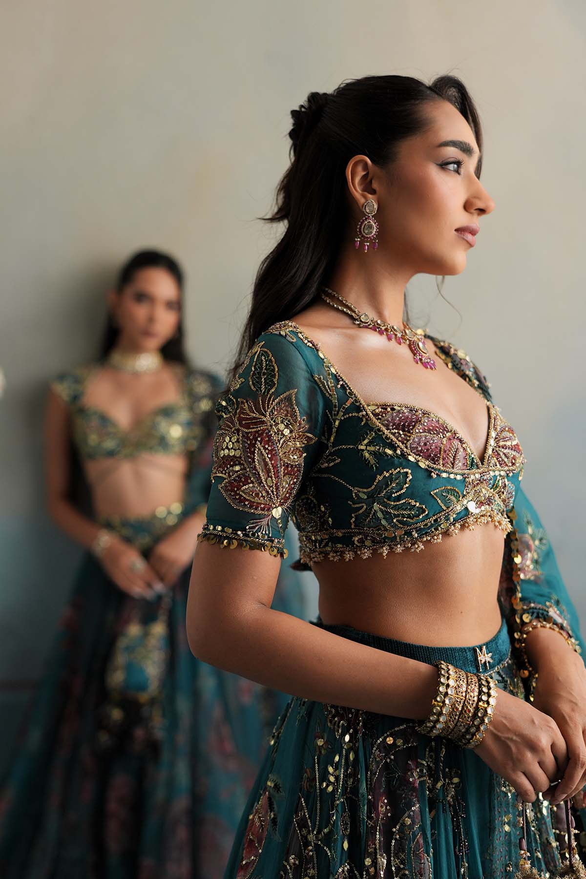 Marine Teal Potli