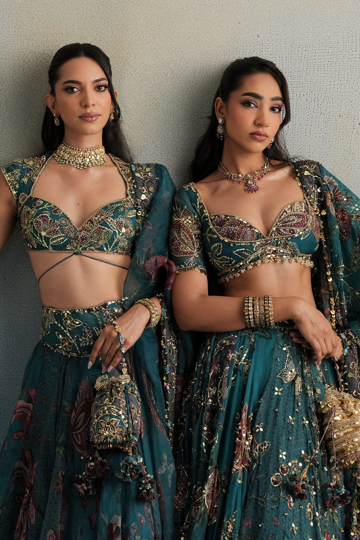 Marine Teal Potli
