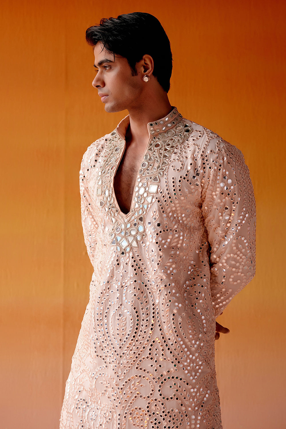 AFGHANI MIRRORWORK KURTA WITH SALWAR