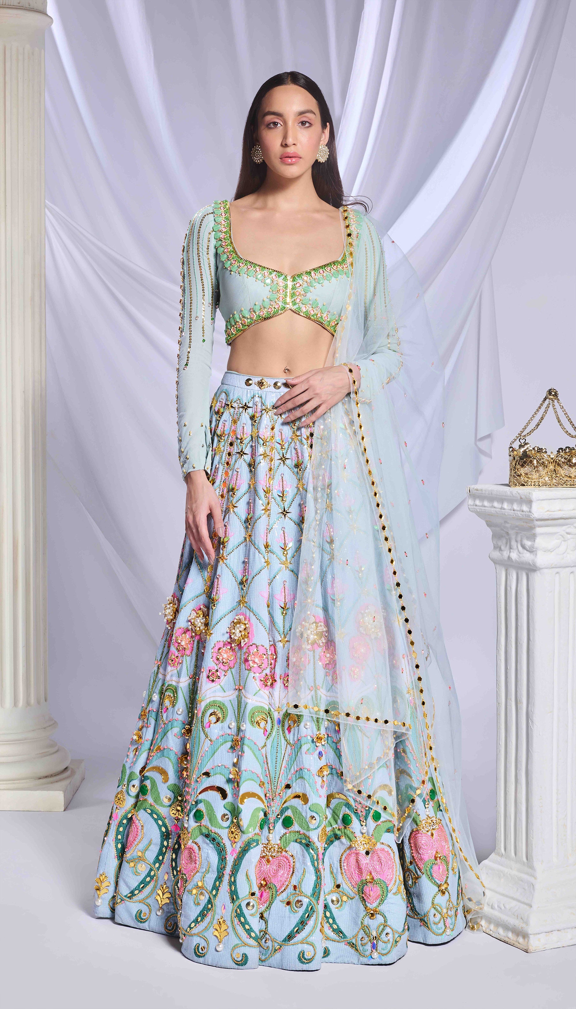Mint Mystique Lehenga Set - Ready to Ship