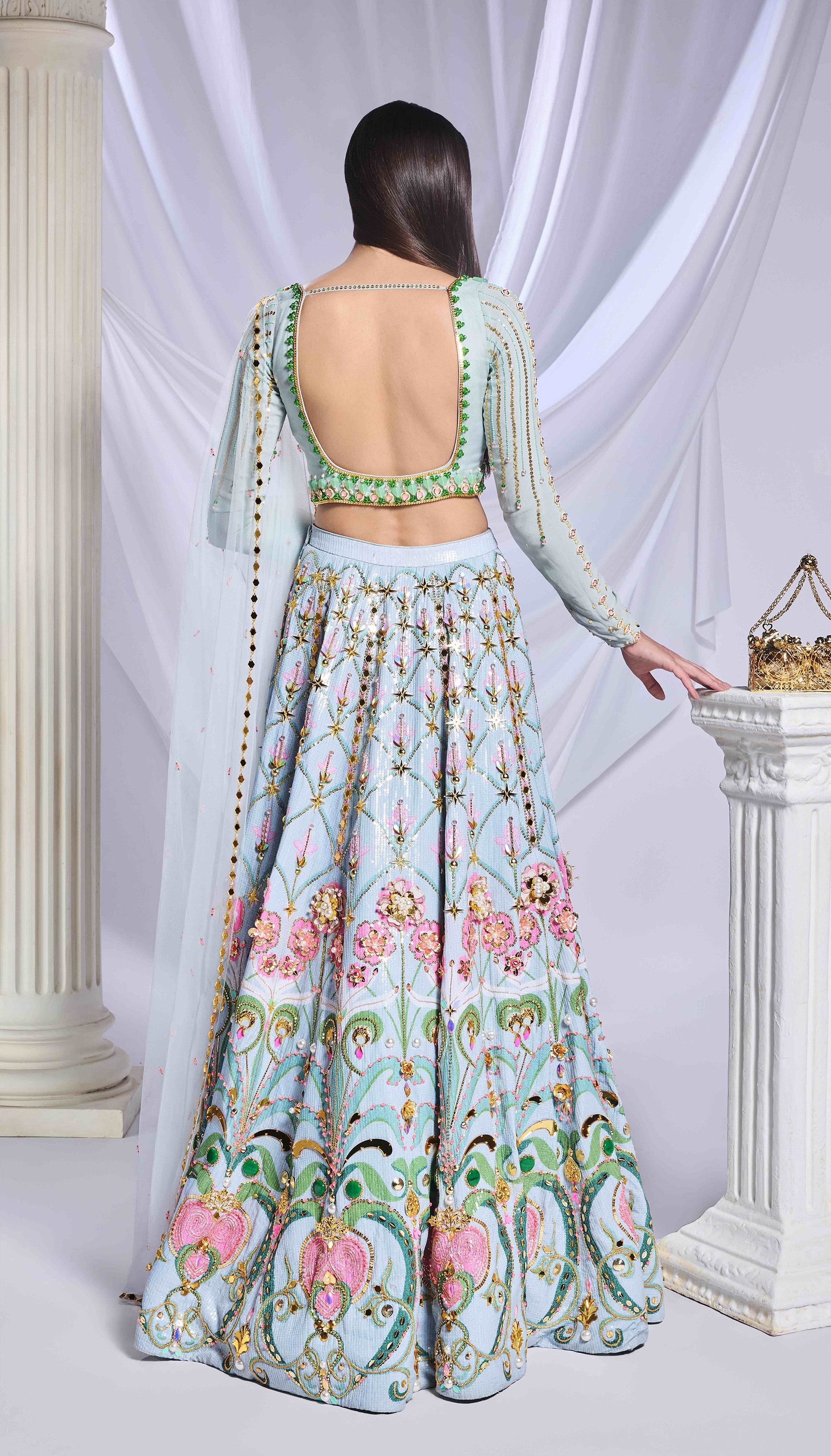 Mint Mystique Lehenga Set - Ready to Ship