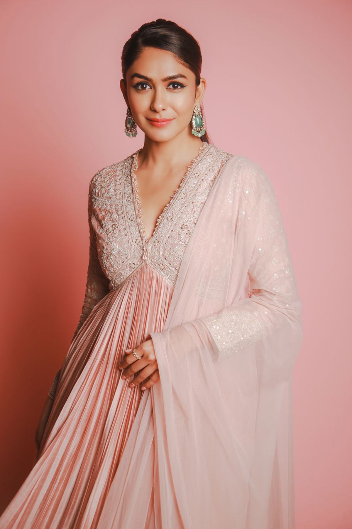 MRUNAL THAKUR IN SWAY ANARKALI SET