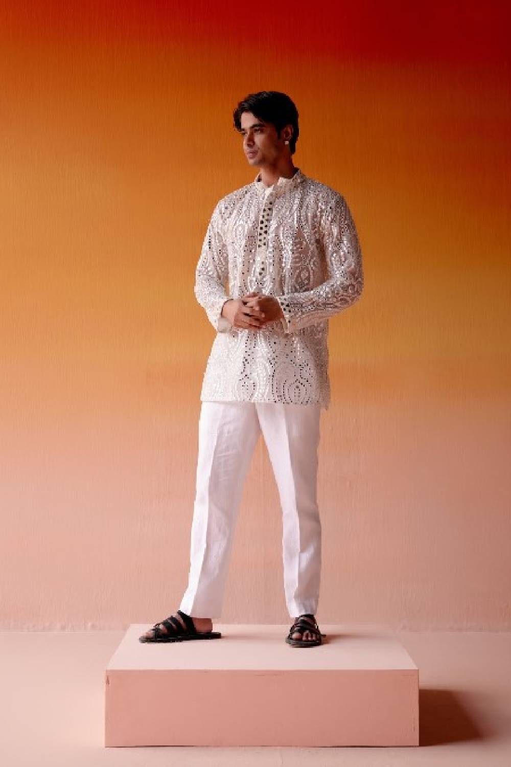 MIRRORWORK KURTA SHIRT WITH Straight Pants