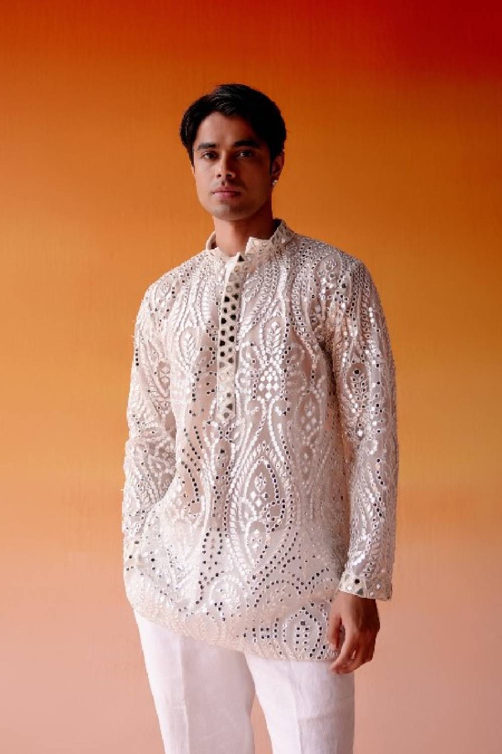 MIRRORWORK KURTA SHIRT WITH Straight Pants