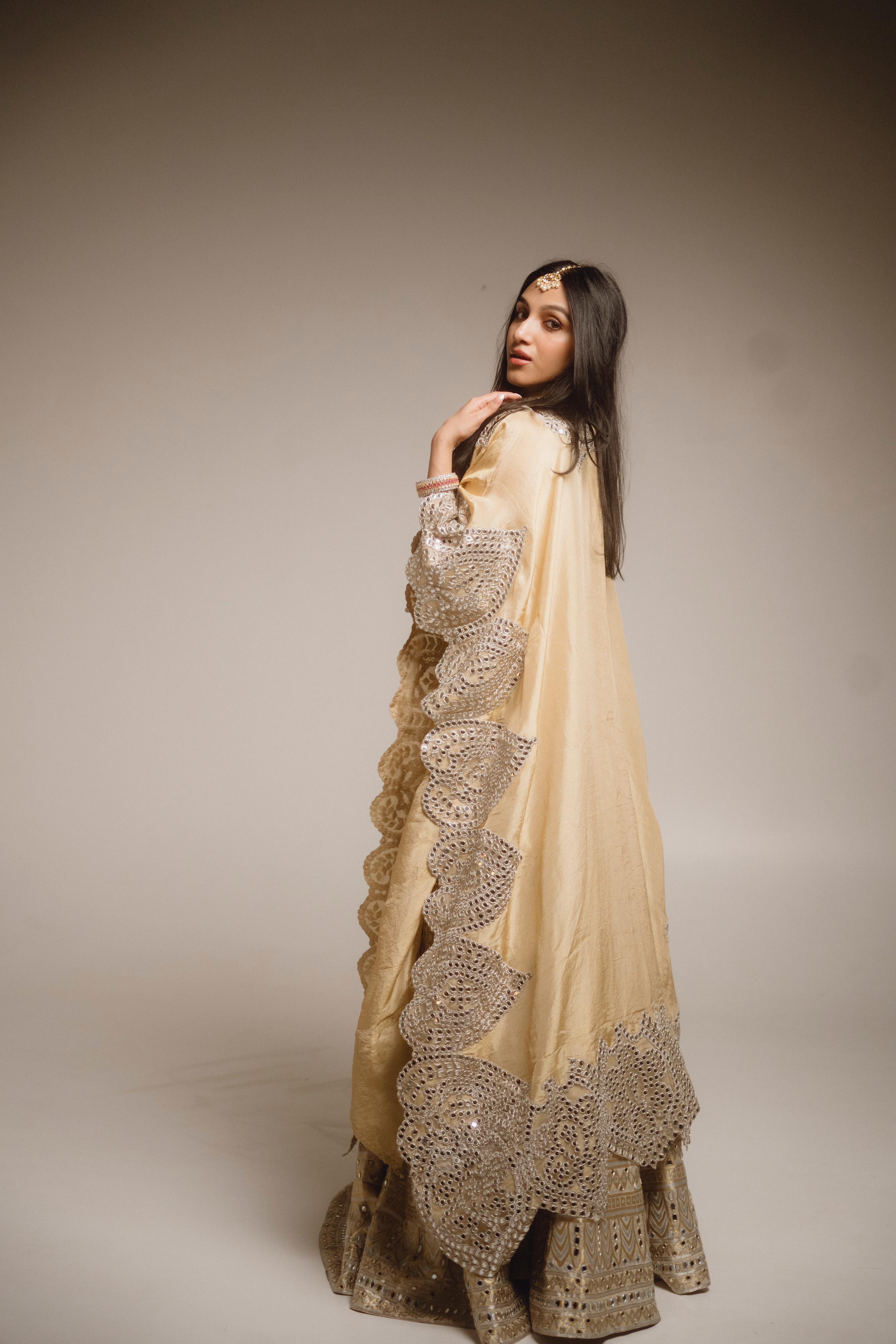 Tanisha Santoshi in our Banarasi Brocade Lehenga set with Cape