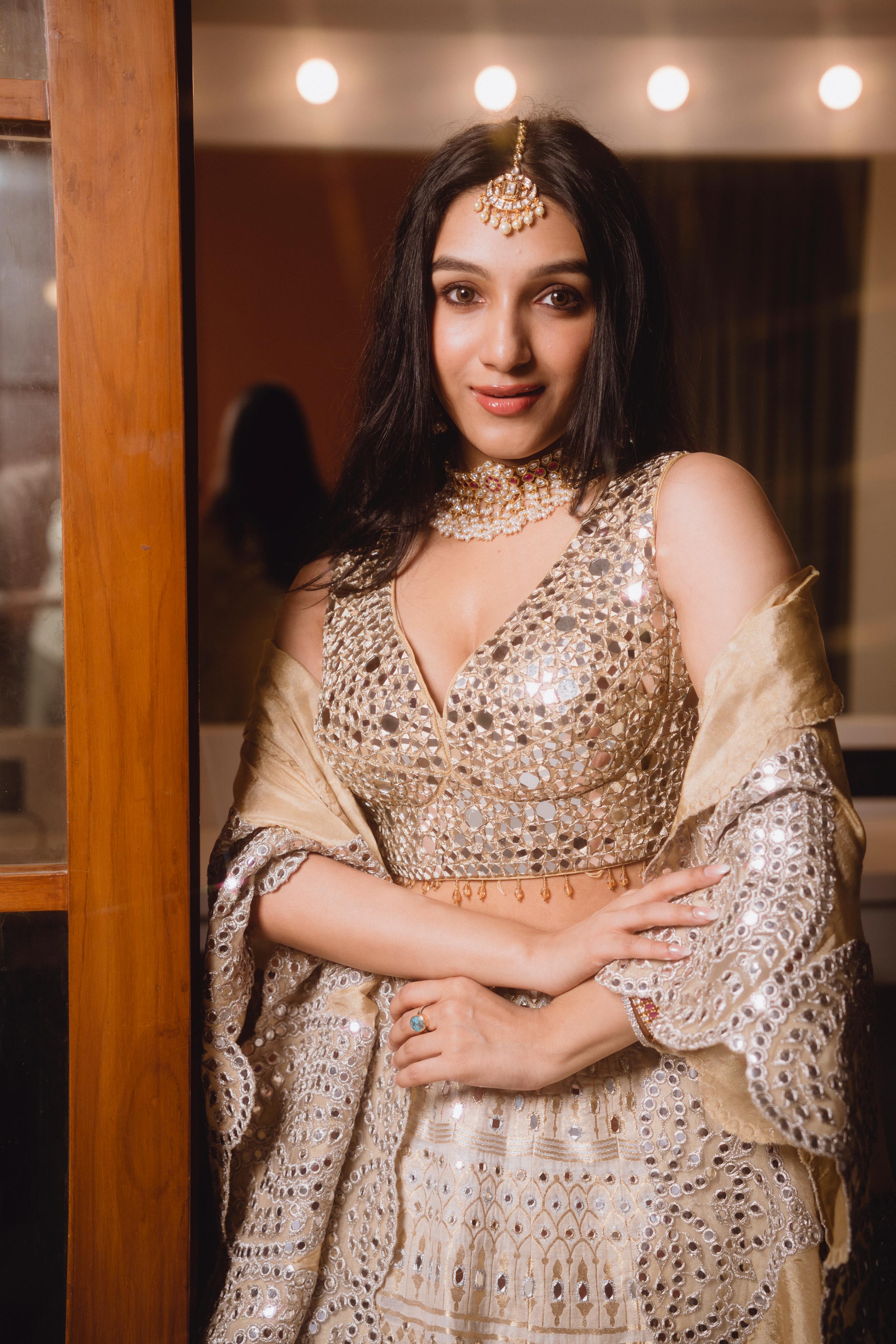Tanisha Santoshi in our Banarasi Brocade Lehenga set with Cape
