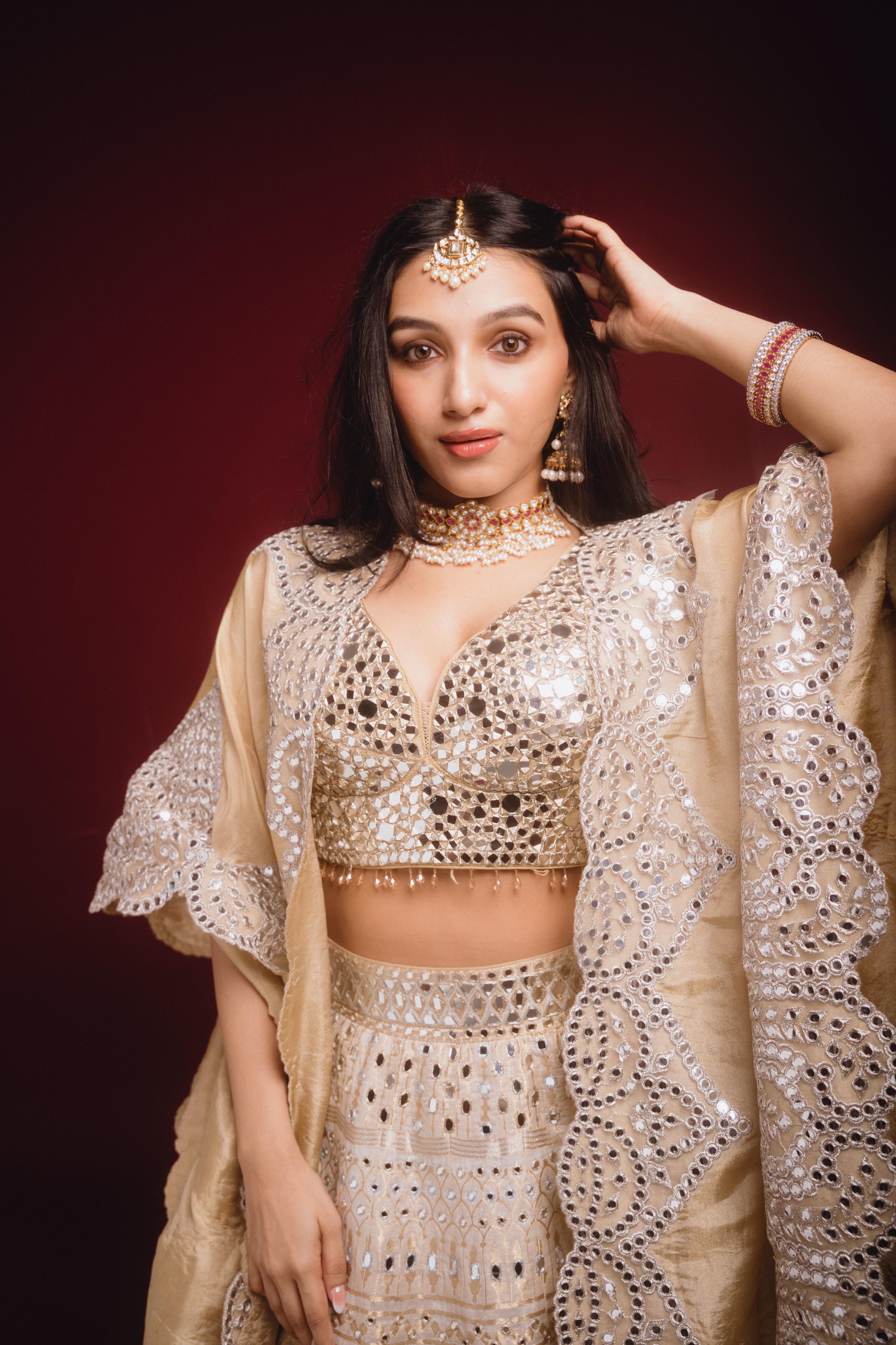 Tanisha Santoshi in our Banarasi Brocade Lehenga set with Cape