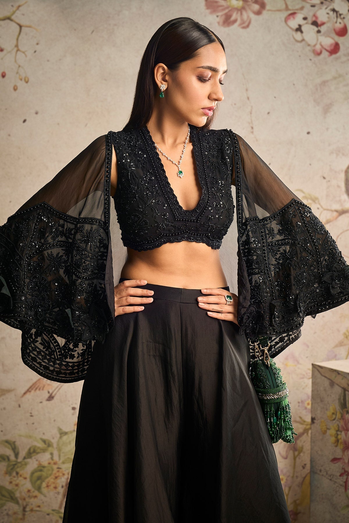 RIDHI MEHRA IN SASHAY CAPE SHARARA SET