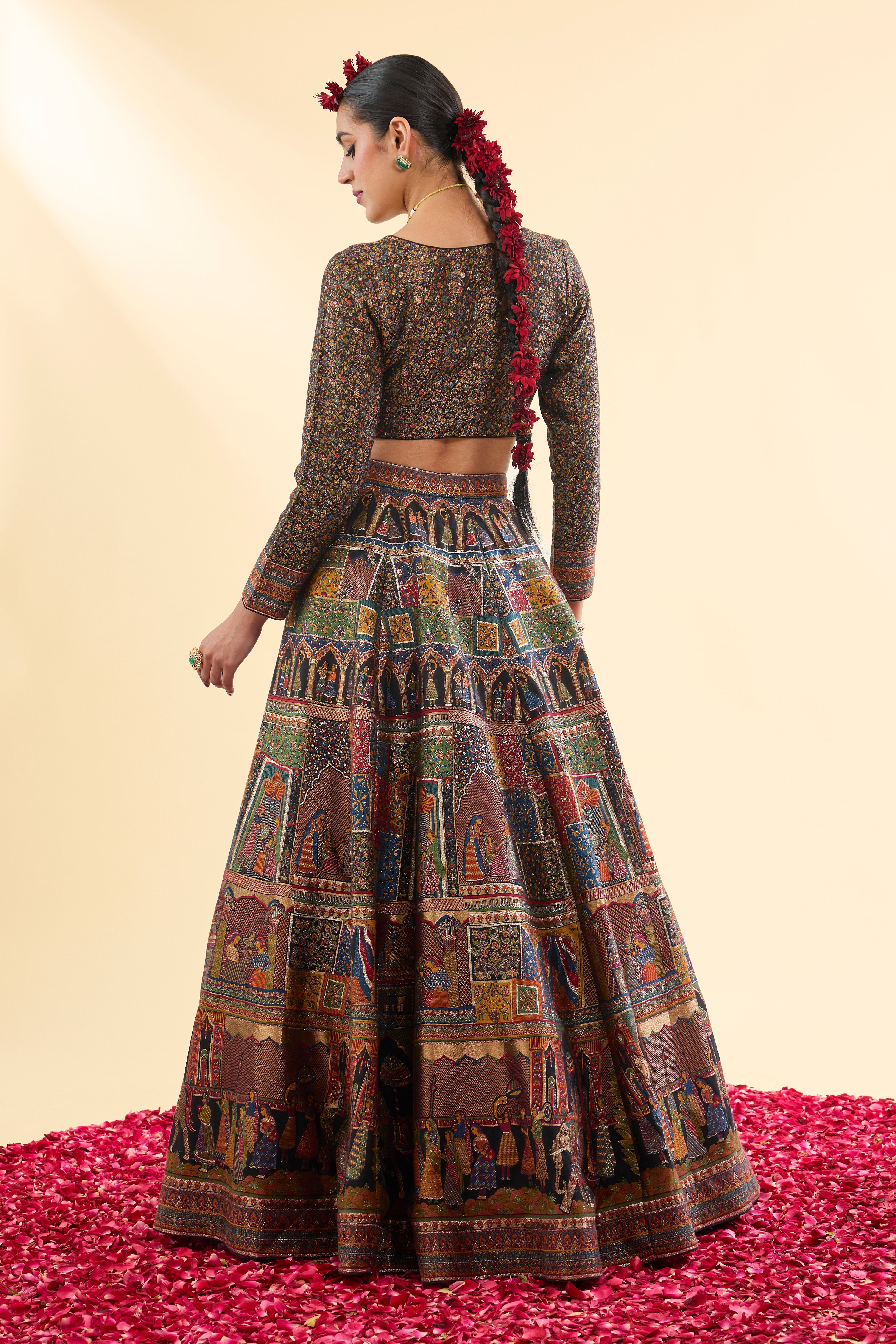 Shahi Mahal Black Lehenga with Dupatta Set of 3