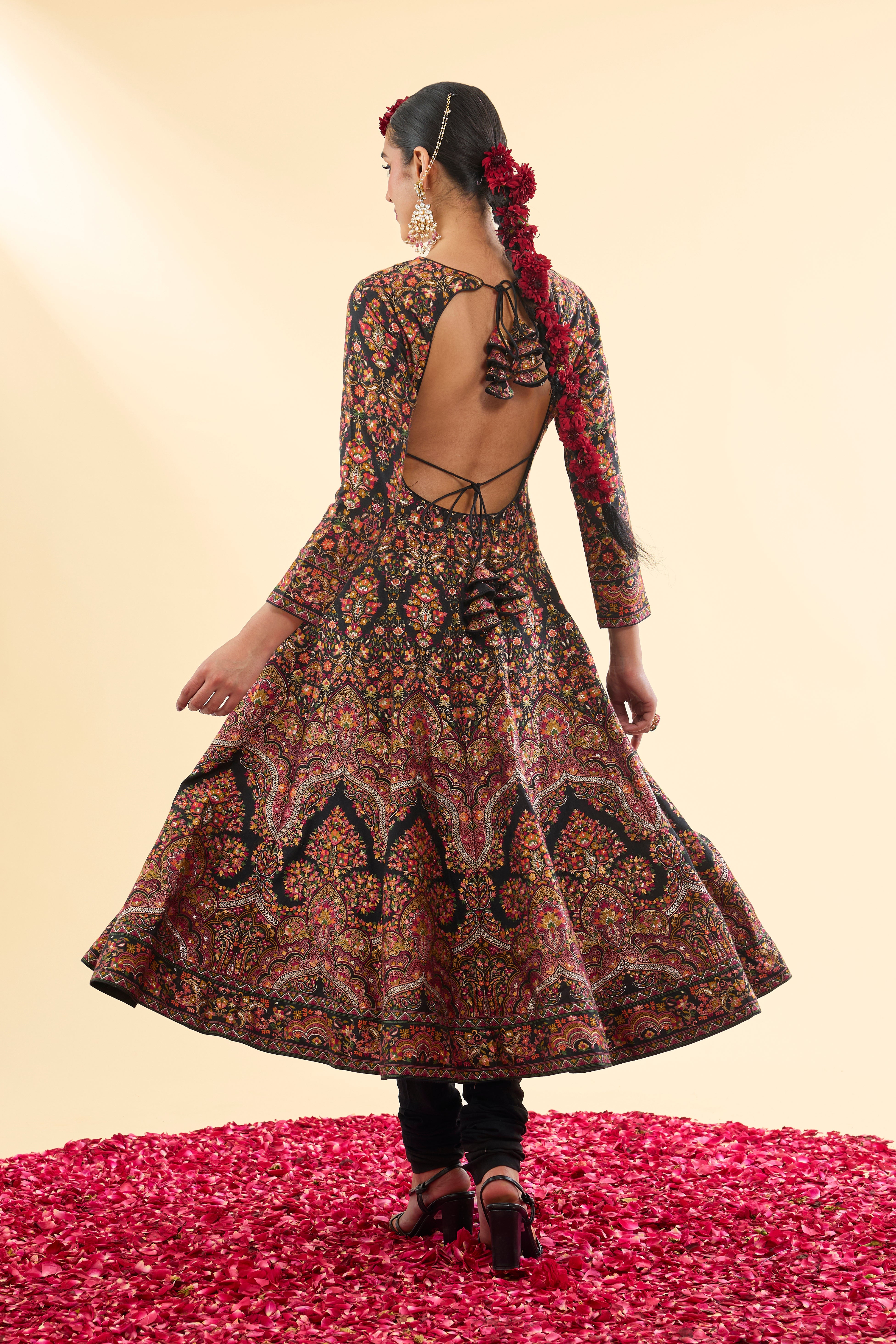 Mumtaz Mahal Black Anarkali with Dupatta Set of 3