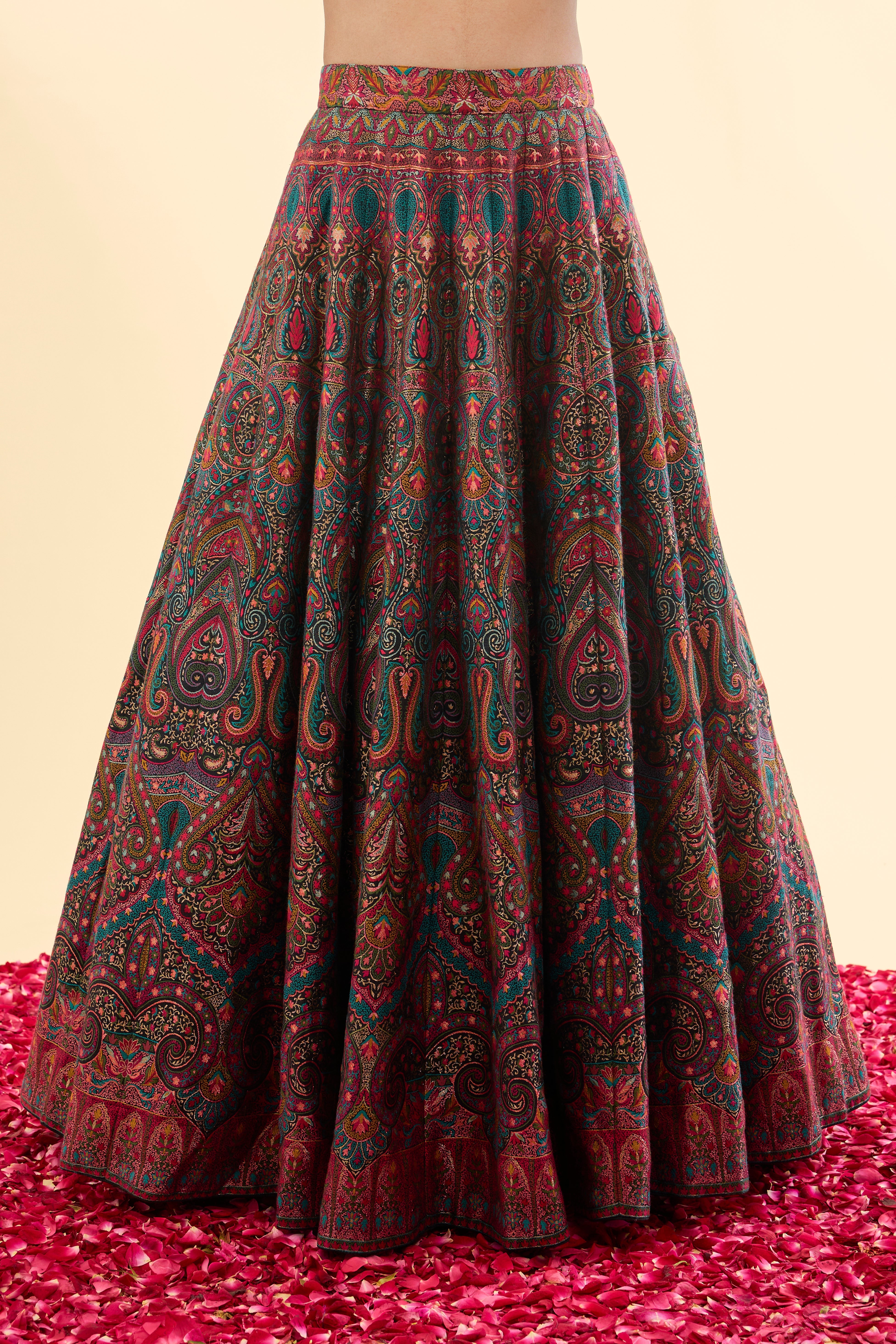 Diwan-i-Khas Black Lehenga with Dupatta Set of 3