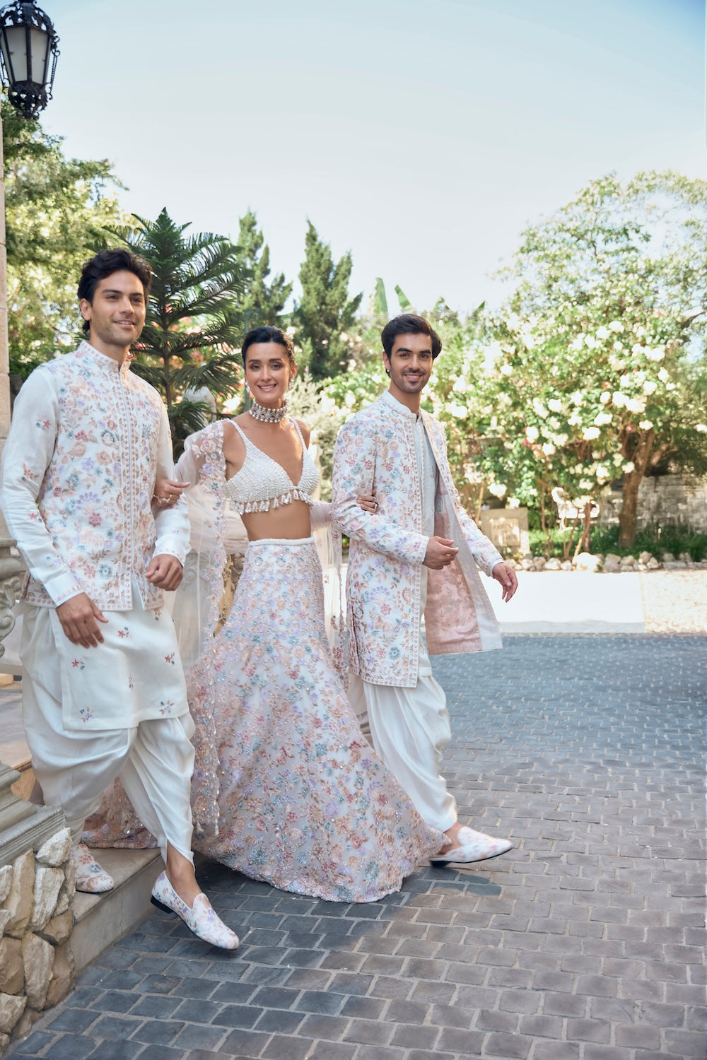 Multi-Coloured Pearl Lehenga Set