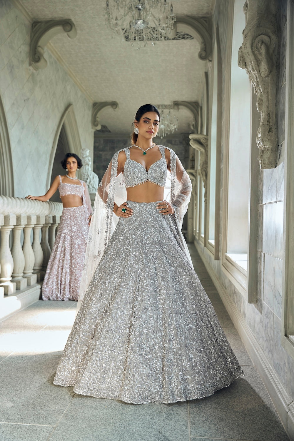 Mauve Sequin Lehenga Set