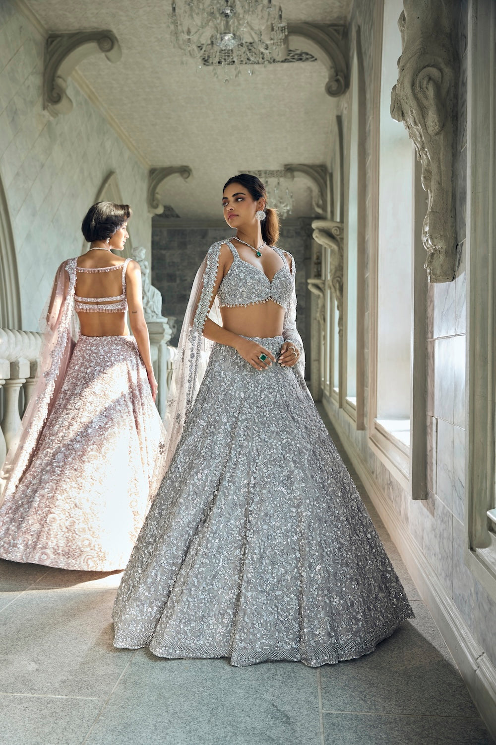 Mauve Sequin Lehenga Set
