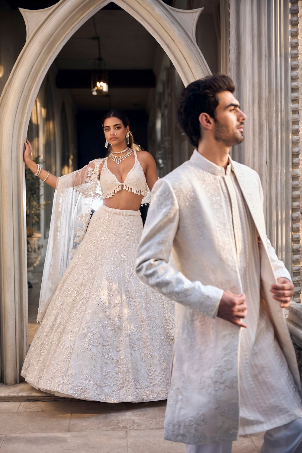 Ivory Floral Lehenga Set