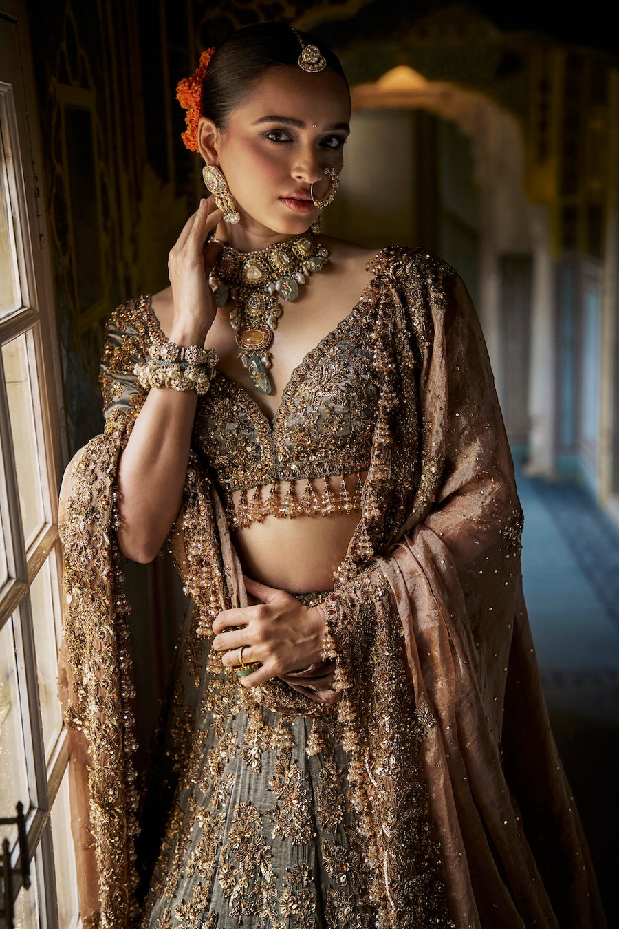 Copper Jade Lehenga Set - Ready To Ship