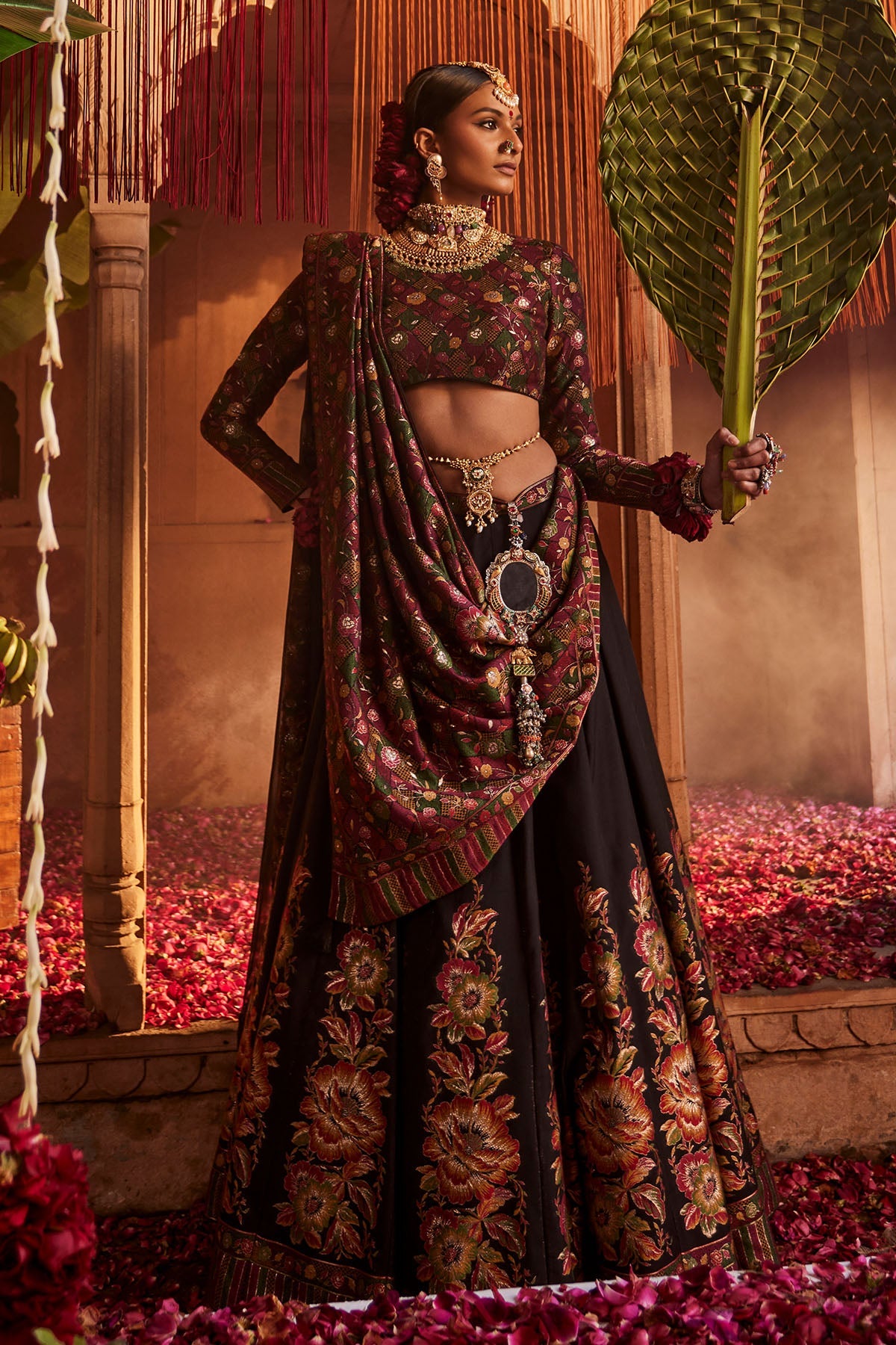 Qudsia Bagh Black Lehenga with Dupatta Set of 3