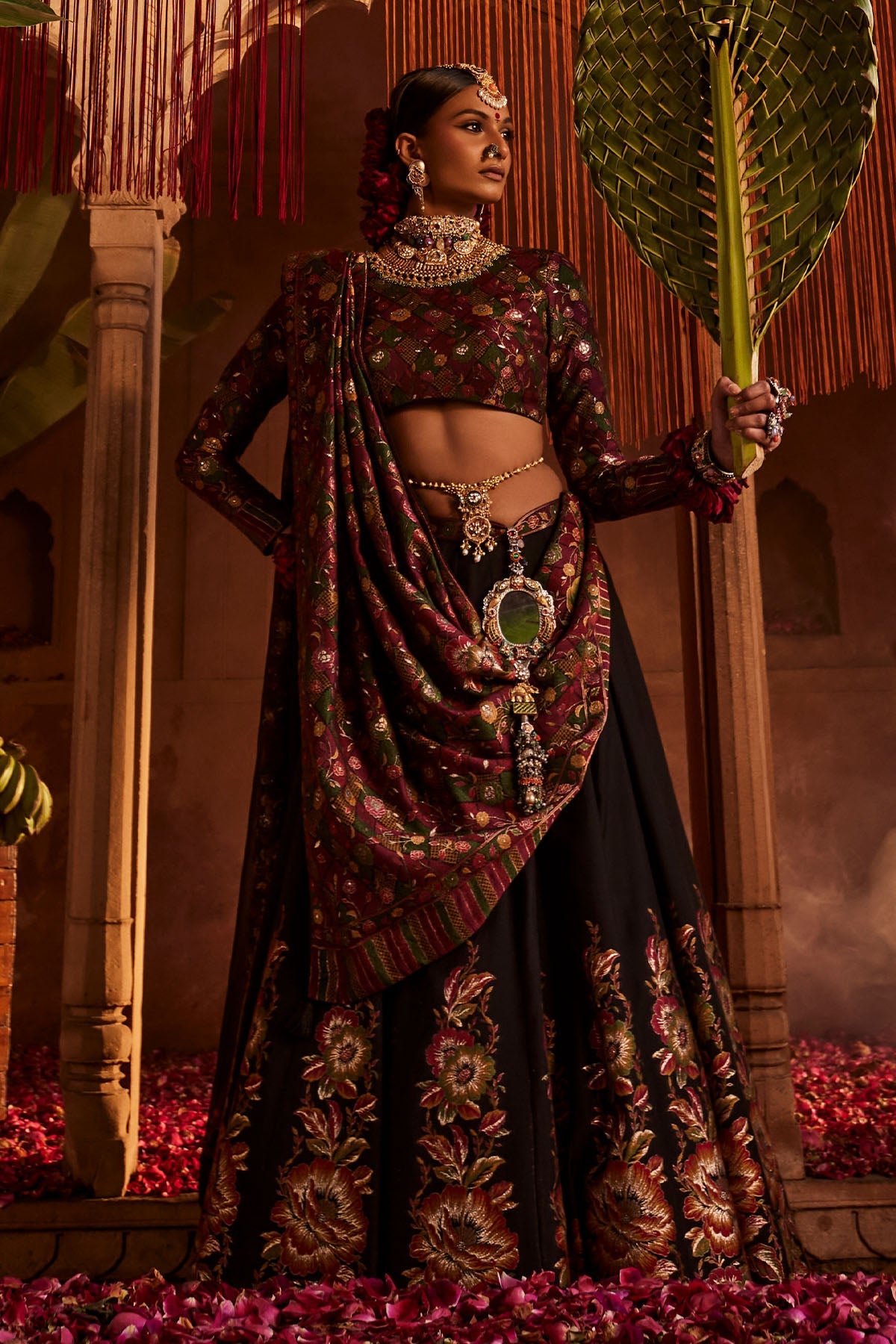 Qudsia Bagh Black Lehenga with Dupatta Set of 3