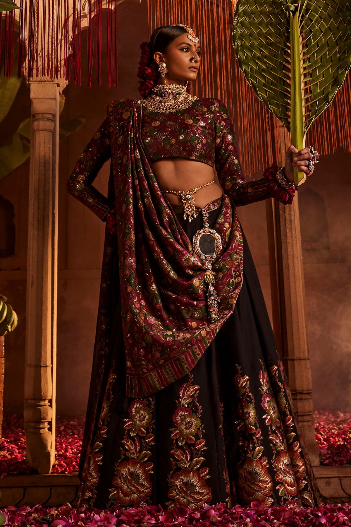 Qudsia Bagh Black Lehenga with Dupatta Set of 3