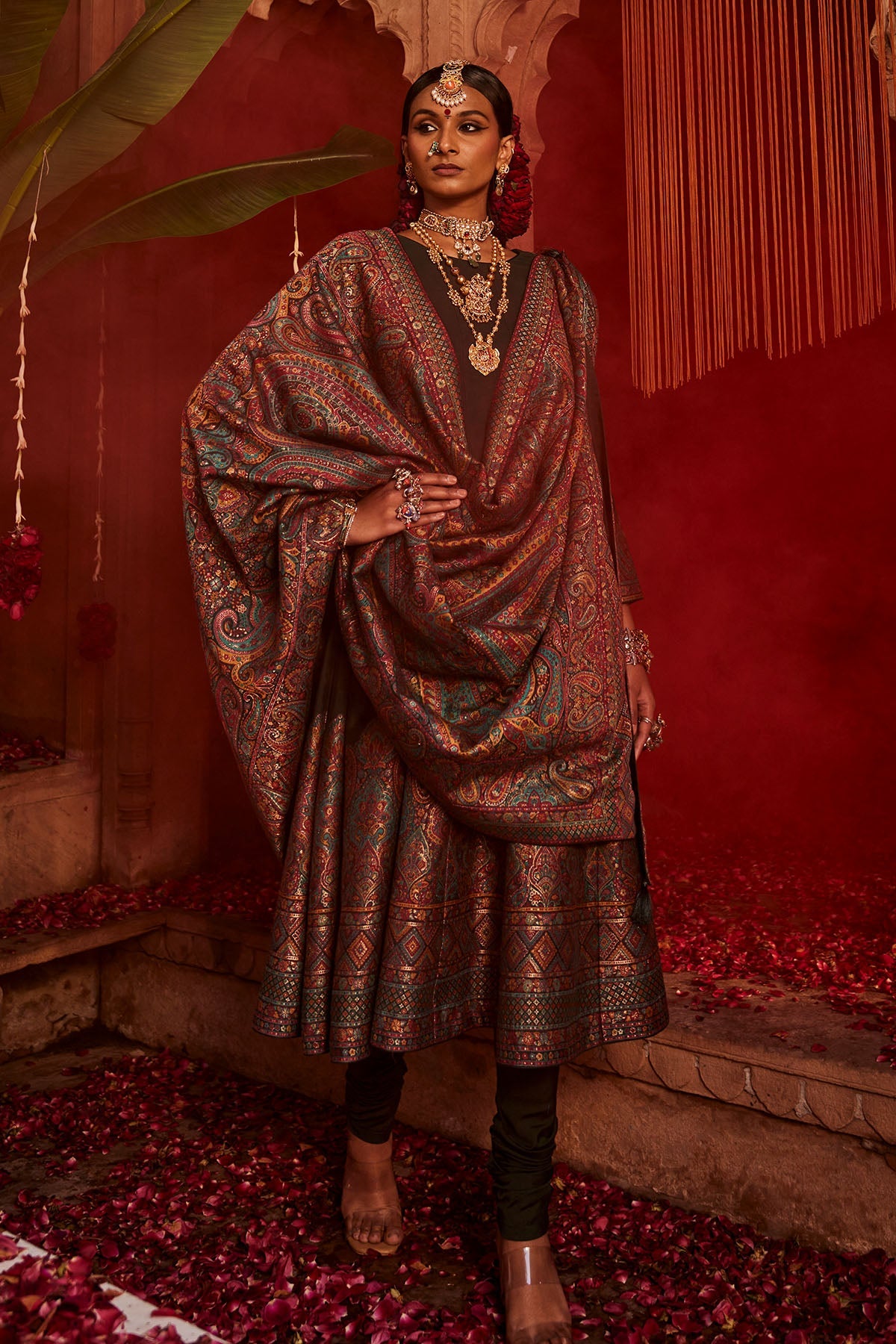 Rang Mahal Bottle Green Anarkali with Dupatta Set of 3