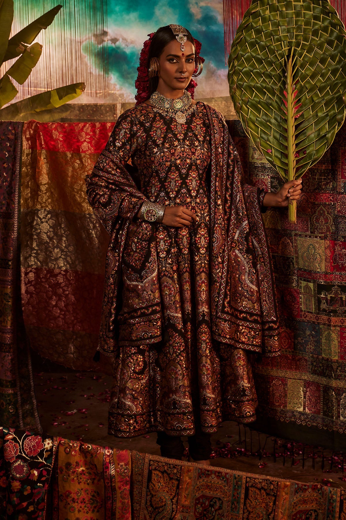 Mumtaz Mahal Black Anarkali with Dupatta Set of 3