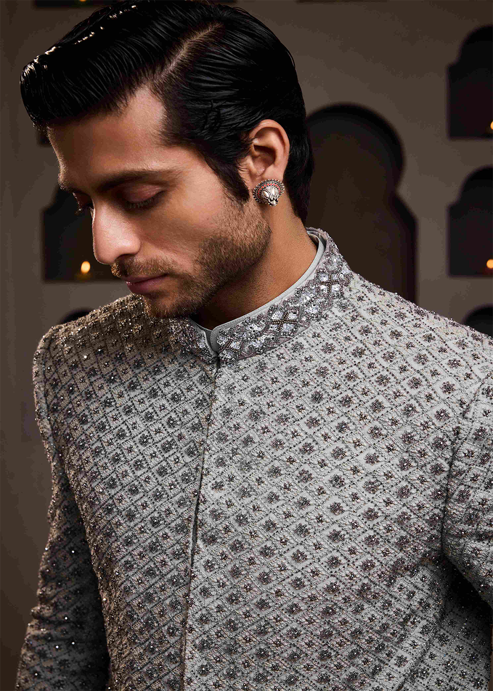 Grey Jodhpuri Coat Pant
