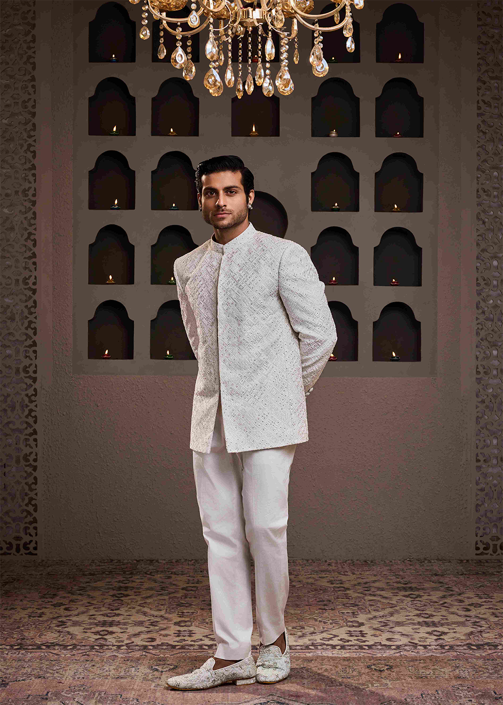 White Jodhpuri Coat Pant
