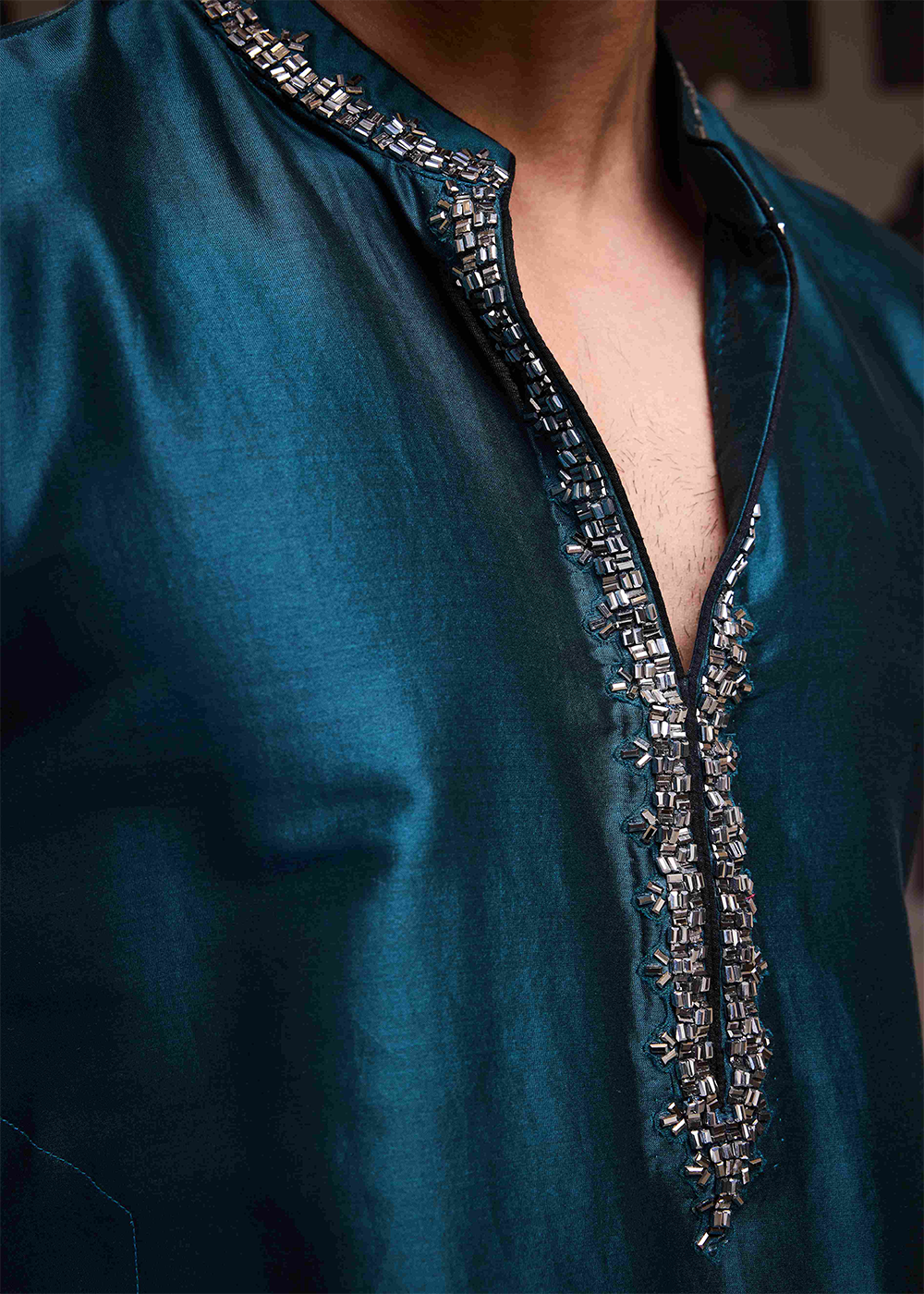 Teal Chanderi Kurta Patiyala Salwar
