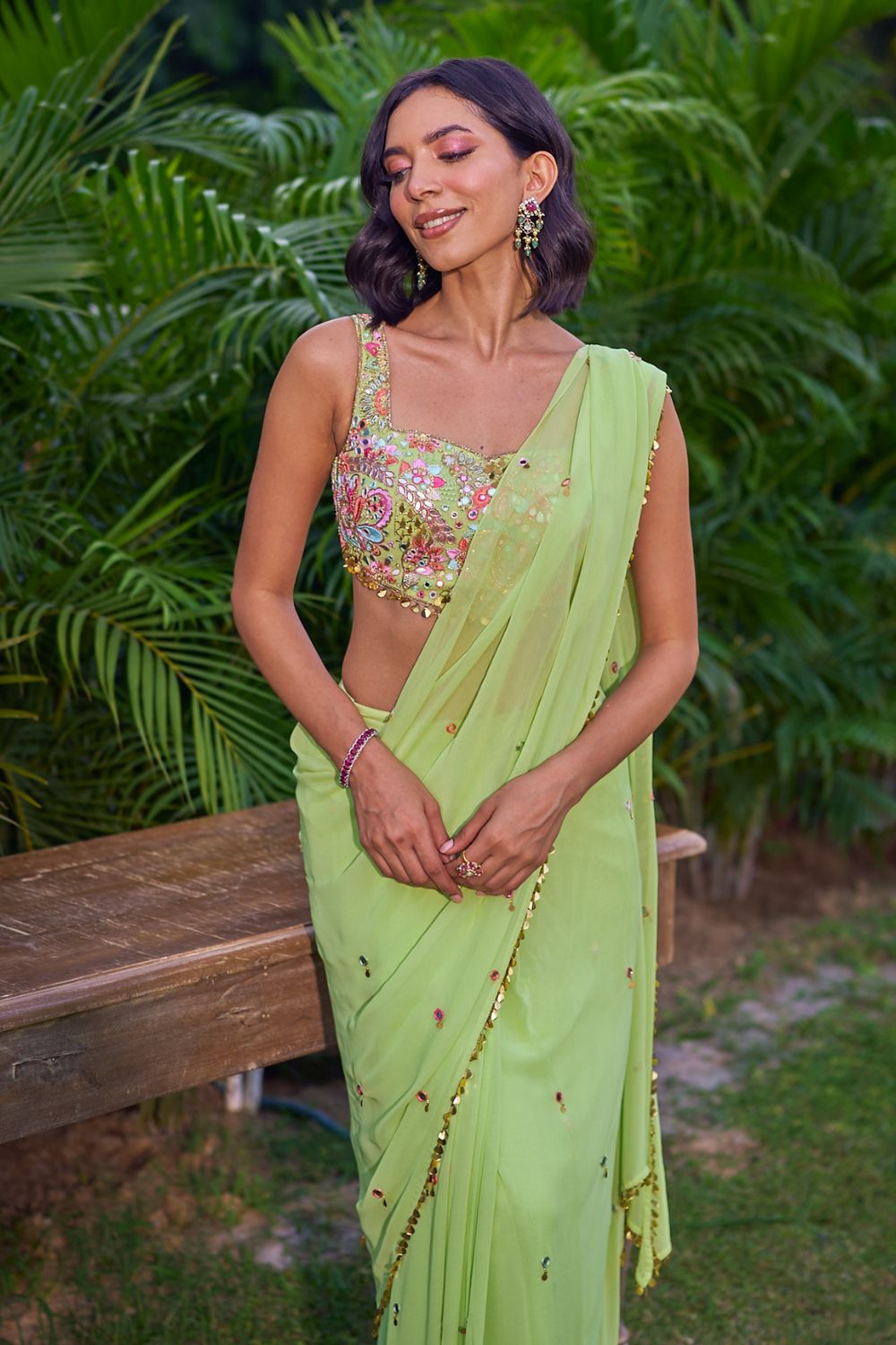 Green Saree Set