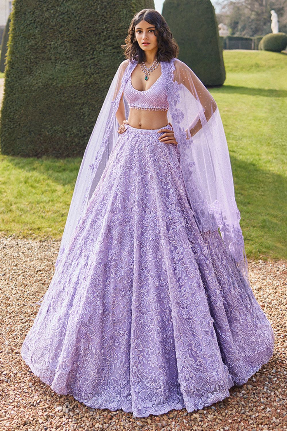 Mauve Sequin Lehenga Set