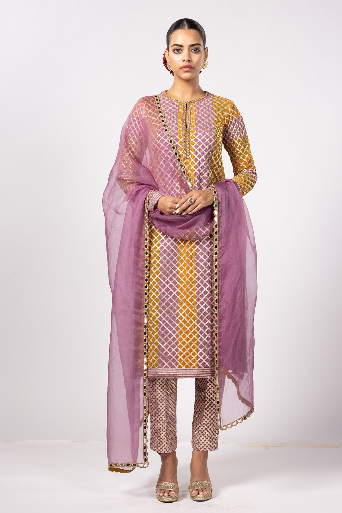 Mustard Multicolor Kurta Set